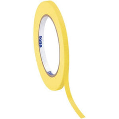 Tape Logic - Pack of (12), 60 Yd Rolls 1/2" Yellow Crepe Paper Masking Tape - Eagle Tool & Supply