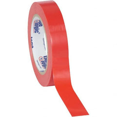 Floor & Aisle Marking Tape: 1″ Wide, 108' Long, 6 mil Thick, Vinyl Red, Non Anti-Slip Surface, Heavy-Duty