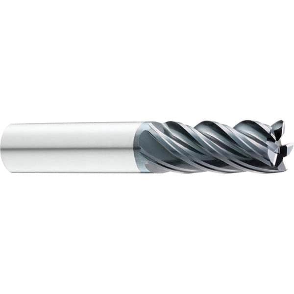 SGS - 3/8" Diam, Variable Pitch, 3/4" LOC, 5 Flute Solid Carbide Roughing Corner Radius End Mill - Eagle Tool & Supply