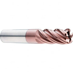 SGS - 1/2" Diam, Variable Pitch, 1" LOC, 5 Flute Solid Carbide Roughing Corner Radius End Mill - Eagle Tool & Supply