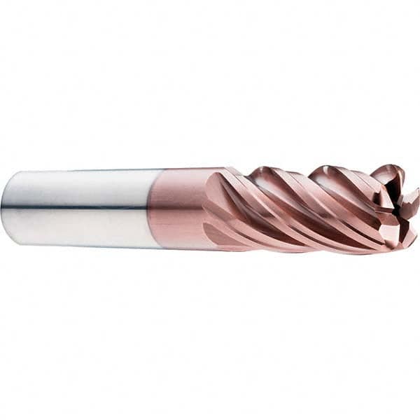 SGS - 1/2" Diam, Variable Pitch, 1" LOC, 5 Flute Solid Carbide Roughing Corner Radius End Mill - Eagle Tool & Supply