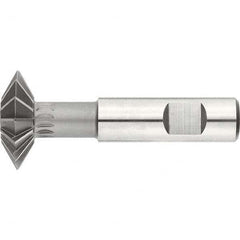 Keo - 1° 1" Cut Diam, 5/16" Cut Width, 1/2" Shank, High Speed Steel Double-Angle Cutter - Exact Industrial Supply