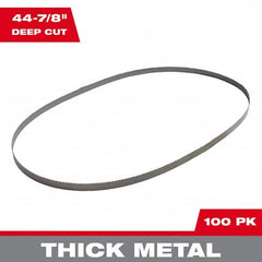 Milwaukee Tool - 44-7/8" x 1/2" x 0.02" 10 TPI Bi-Metal Portable Band Saw Blade - Eagle Tool & Supply