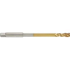 Guhring - 1/4-20 UNC 3 Flute 2B Modified Bottoming Spiral Flute Tap - High Speed Steel, TiN Finish, 6" OAL, Right Hand Flute, Right Hand Thread, H4/H5, Series 4287 - Exact Industrial Supply