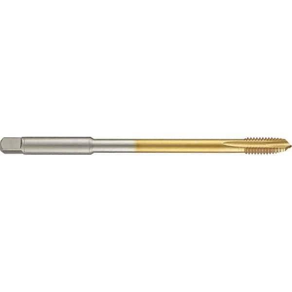 Guhring - 7/16-14 UNC 3 Flute 2B Plug Spiral Point Tap - High Speed Steel, TiN Finish, 6" OAL, Right Hand Thread, H5/H6, Series 4285 - Exact Industrial Supply