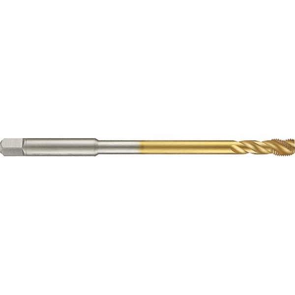 Guhring - 5/16-24 UNF 3 Flute 2B Modified Bottoming Spiral Flute Tap - High Speed Steel, TiN Finish, 6" OAL, Right Hand Flute, Right Hand Thread, H3/H4, Series 4288 - Exact Industrial Supply