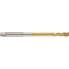 Guhring - 5/16-24 UNF 3 Flute 2B Modified Bottoming Spiral Flute Tap - High Speed Steel, TiN Finish, 6" OAL, Right Hand Flute, Right Hand Thread, H3/H4, Series 4288 - Exact Industrial Supply