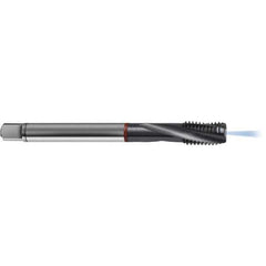 Guhring - 3/8-24 UNF 4 Flute 2BX Bottoming Spiral Flute Tap - High Speed Steel, TiCN Finish, 3.5433" OAL, Right Hand Flute, Right Hand Thread, H4/H5, Series 4376 - Eagle Tool & Supply