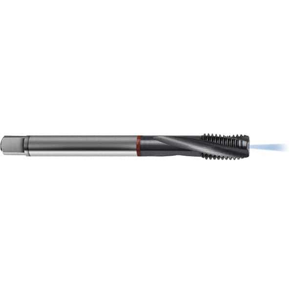 Guhring - 5/8-18 UNF 5 Flute 2BX Bottoming Spiral Flute Tap - High Speed Steel, TiCN Finish, 3.937" OAL, Right Hand Flute, Right Hand Thread, H5/H6, Series 4376 - Exact Industrial Supply