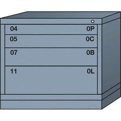 Lyon - 4 Drawer, Standard Desk Height - Multiple Drawer Access Cabinet - Steel, 30" Wide x 28-1/4" Deep x 26-7/8" High, Dove Gray - Eagle Tool & Supply