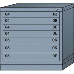 Lyon - 7 Drawer, Standard Table Height - Multiple Drawer Access Cabinet - Steel, 30" Wide x 28-1/4" Deep x 30-1/8" High, Dove Gray - Eagle Tool & Supply