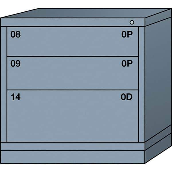 Lyon - 3 Drawer, Standard Table Height - Single Drawer Access Cabinet - Steel, 30" Wide x 28-1/4" Deep x 30-1/8" High, Dove Gray - Eagle Tool & Supply