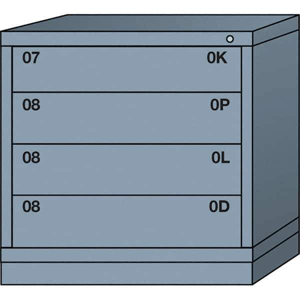 Lyon - 4 Drawer, Standard Table Height - Single Drawer Access Cabinet - Steel, 30" Wide x 28-1/4" Deep x 30-1/8" High, Dove Gray - Eagle Tool & Supply