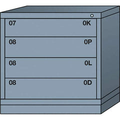 Lyon - 4 Drawer, Standard Table Height - Multiple Drawer Access Cabinet - Steel, 30" Wide x 28-1/4" Deep x 30-1/8" High, Dove Gray - Eagle Tool & Supply