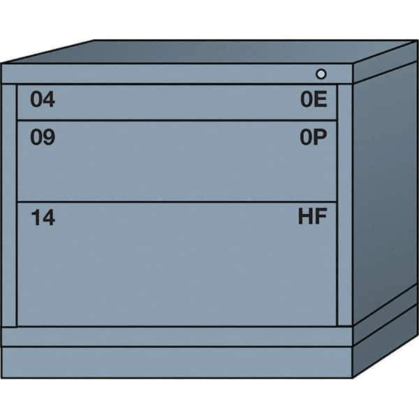 Lyon - 3 Drawer, Standard Desk Height - Single Drawer Access Cabinet - Steel, 30" Wide x 28-1/4" Deep x 26-7/8" High, Dove Gray - Eagle Tool & Supply