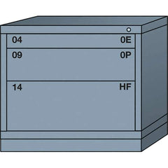 Lyon - 3 Drawer, Standard Desk Height - Single Drawer Access Cabinet - Steel, 30" Wide x 28-1/4" Deep x 26-7/8" High, Dove Gray - Eagle Tool & Supply