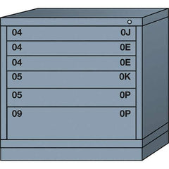 Lyon - 6 Drawer, Standard Table Height - Multiple Drawer Access Cabinet - Steel, 30" Wide x 28-1/4" Deep x 30-1/8" High, Dove Gray - Eagle Tool & Supply