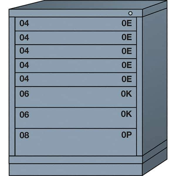 Lyon - 8 Drawer, Standard Mid-Range - Single Drawer Access Cabinet - Steel, 30" Wide x 28-1/4" Deep x 37-15/79" High, Dove Gray - Eagle Tool & Supply