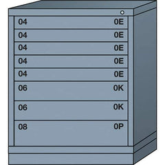 Lyon - 8 Drawer, Standard Mid-Range - Multiple Drawer Access Cabinet - Steel, 30" Wide x 28-1/4" Deep x 37-15/79" High, Dove Gray - Eagle Tool & Supply