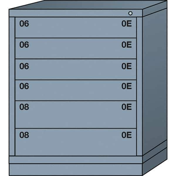 Lyon - 6 Drawer, Standard Mid-Range - Single Drawer Access Cabinet - Steel, 30" Wide x 28-1/4" Deep x 37-15/79" High, Dove Gray - Eagle Tool & Supply