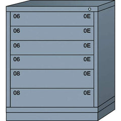 Lyon - 6 Drawer, Standard Mid-Range - Multiple Drawer Access Cabinet - Steel, 30" Wide x 28-1/4" Deep x 37-15/79" High, Dove Gray - Eagle Tool & Supply