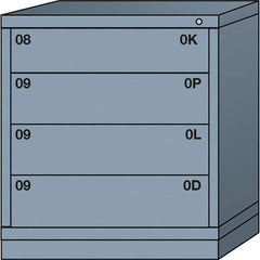 Lyon - 4 Drawer, Standard Bench Height - Multiple Drawer Access Cabinet - Steel, 30" Wide x 28-1/4" Deep x 33-1/4" High, Dove Gray - Eagle Tool & Supply