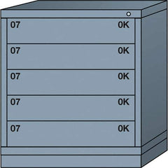Lyon - 5 Drawer, Standard Bench Height - Single Drawer Access Cabinet - Steel, 30" Wide x 28-1/4" Deep x 33-1/4" High, Dove Gray - Eagle Tool & Supply