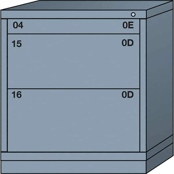 Lyon - 3 Drawer, Standard Bench Height - Single Drawer Access Cabinet - Steel, 30" Wide x 28-1/4" Deep x 33-1/4" High, Dove Gray - Eagle Tool & Supply