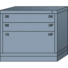 Lyon - 3 Drawer, Standard Desk Height - Single Drawer Access Cabinet - Steel, 30" Wide x 28-1/4" Deep x 26-7/8" High, Dove Gray - Eagle Tool & Supply
