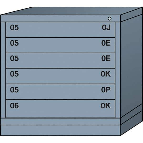 Lyon - 6 Drawer, Standard Table Height - Single Drawer Access Cabinet - Steel, 30" Wide x 28-1/4" Deep x 30-1/8" High, Dove Gray - Eagle Tool & Supply