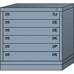 Lyon - 6 Drawer, Standard Table Height - Single Drawer Access Cabinet - Steel, 30" Wide x 28-1/4" Deep x 30-1/8" High, Dove Gray - Eagle Tool & Supply