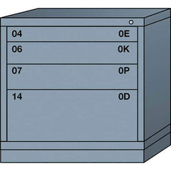 Lyon - 4 Drawer, Standard Table Height - Single Drawer Access Cabinet - Steel, 30" Wide x 28-1/4" Deep x 30-1/8" High, Dove Gray - Eagle Tool & Supply