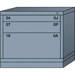 Lyon - 3 Drawer, Standard Desk Height - Multiple Drawer Access Cabinet - Steel, 30" Wide x 28-1/4" Deep x 26-7/8" High, Dove Gray - Eagle Tool & Supply