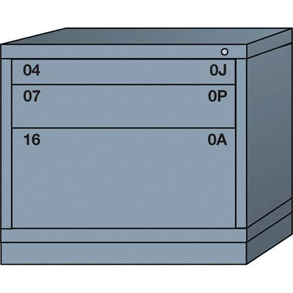 Lyon - 3 Drawer, Standard Desk Height - Single Drawer Access Cabinet - Steel, 30" Wide x 28-1/4" Deep x 26-7/8" High, Dove Gray - Eagle Tool & Supply