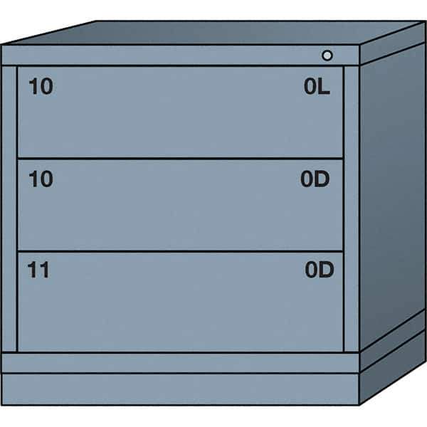 Lyon - 3 Drawer, Standard Table Height - Single Drawer Access Cabinet - Steel, 30" Wide x 28-1/4" Deep x 30-1/8" High, Dove Gray - Eagle Tool & Supply