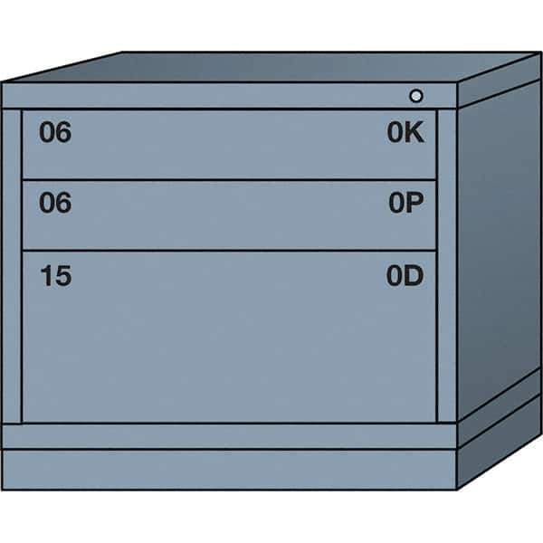Lyon - 3 Drawer, Standard Desk Height - Single Drawer Access Cabinet - Steel, 30" Wide x 28-1/4" Deep x 26-7/8" High, Dove Gray - Eagle Tool & Supply