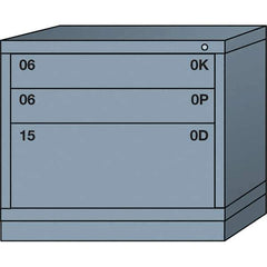 Lyon - 3 Drawer, Standard Desk Height - Single Drawer Access Cabinet - Steel, 30" Wide x 28-1/4" Deep x 26-7/8" High, Dove Gray - Eagle Tool & Supply