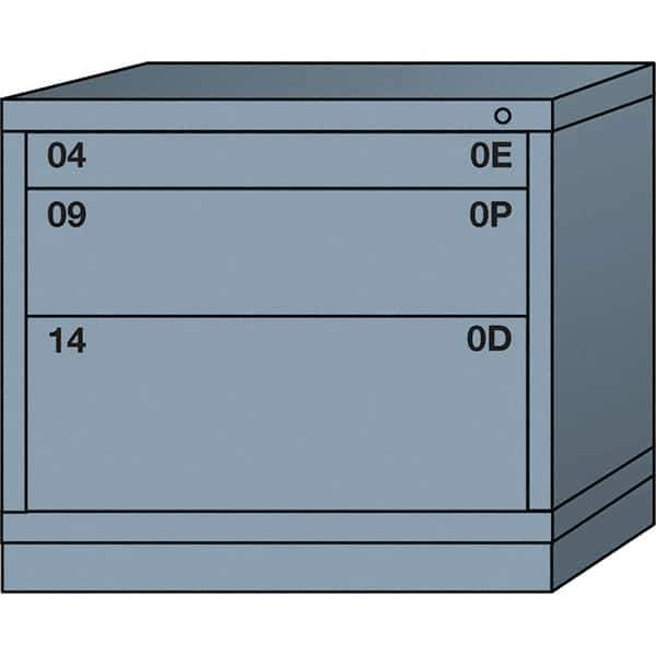 Lyon - 3 Drawer, Standard Desk Height - Single Drawer Access Cabinet - Steel, 30" Wide x 28-1/4" Deep x 26-7/8" High, Dove Gray - Eagle Tool & Supply