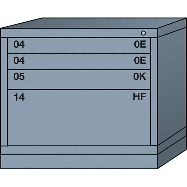 Lyon - 4 Drawer, Standard Desk Height - Multiple Drawer Access Cabinet - Steel, 30" Wide x 28-1/4" Deep x 26-7/8" High, Dove Gray - Eagle Tool & Supply