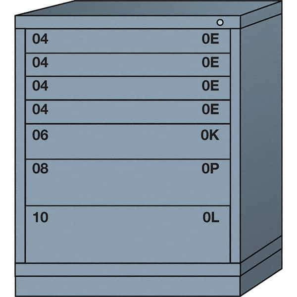 Lyon - 7 Drawer, Standard Mid-Range - Single Drawer Access Cabinet - Steel, 30" Wide x 28-1/4" Deep x 37-15/79" High, Dove Gray - Eagle Tool & Supply