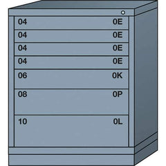 Lyon - 7 Drawer, Standard Mid-Range - Multiple Drawer Access Cabinet - Steel, 30" Wide x 28-1/4" Deep x 37-15/79" High, Dove Gray - Eagle Tool & Supply