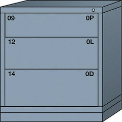 Lyon - 3 Drawer, Standard Bench Height - Multiple Drawer Access Cabinet - Steel, 30" Wide x 28-1/4" Deep x 33-1/4" High, Dove Gray - Eagle Tool & Supply