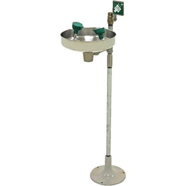 Haws - 11" Wide x 40" High, Pedestal Mount, Stainless Steel Bowl, Eyewash Station - 5 GPM Flow Rate - Eagle Tool & Supply