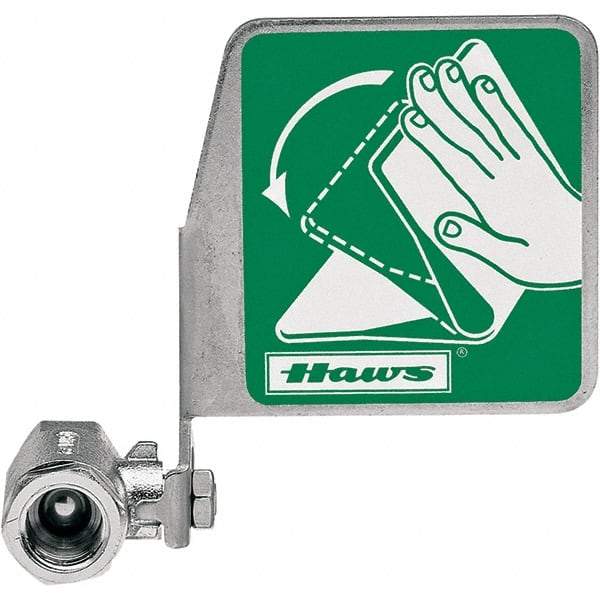 Haws - 1/2" Inlet, 7" Long x 5" Wide x 3" High, Stainless Steel Plumbed Wash Station Stay-Open Ball Valve - Green Matting, Compatible with Combination Drench Shower & Eye/Face Wash Stations - Eagle Tool & Supply