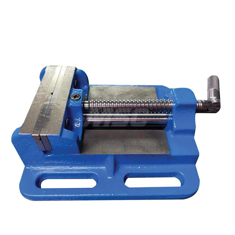 Bench Vise: 4″ Jaw Width, 3-1/2″ Jaw Opening, 1″ Throat Depth Clamp-On Base, Cross Slide, Cast Iron