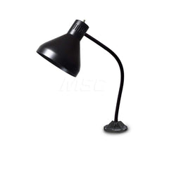 Task Light: Incandescent & LED, 25″ Reach, Gooseneck Arm, Arm, Black 120V, 8 Watts