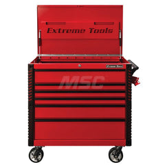 Tool Storage Carts; Type: Tool Cart; Number of Drawers: 6.000; Width Range: 36″ - 47.9″; Depth Range: 24″ - 29.9″; Height Range: 36″ - 47.9″; Load Capacity (Lb.): 1600.000; Color: Cart Red with Black Trim; Type: Tool Cart