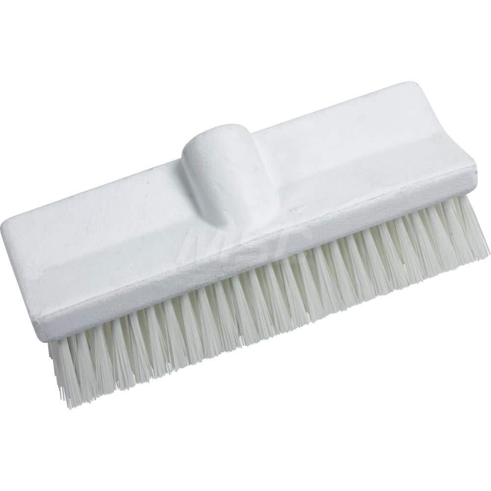 Scrub & Scouring Brushes; Type: Deck Scrub Brush; Scrub Brush; Bristle Material: Polypropylene; Brush Width: 4.5; Resistance Features: Oil Resistant; Water Resistant; Block/Handle Material: Polypropylene; Color: White; Bristle Type: Medium; Brush Area Wid