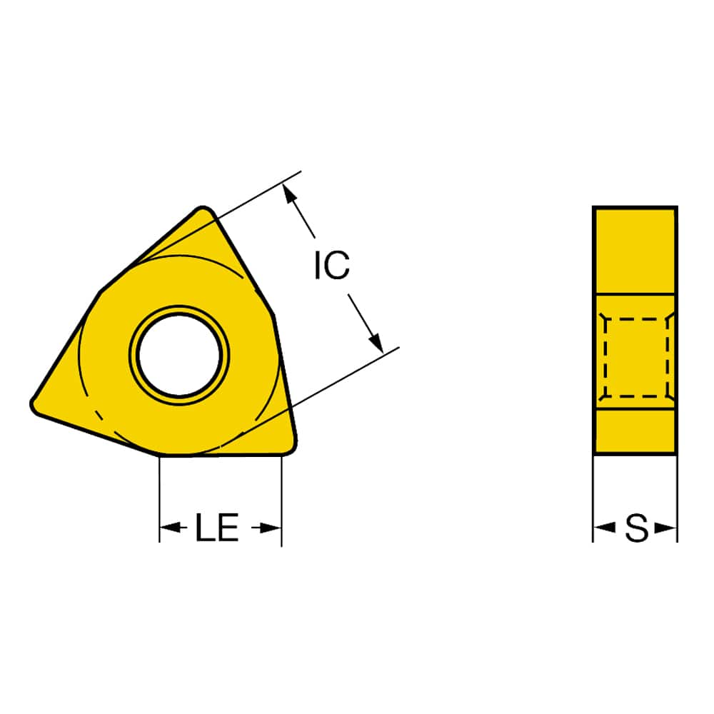 Turning Insert:  TNMX 15 09-2 4425,  Solid Carbide TiCN, Al2O3 & TiN Finish,  Left Hand,  0.1969″ Corner Radius,  N/A Trigon,