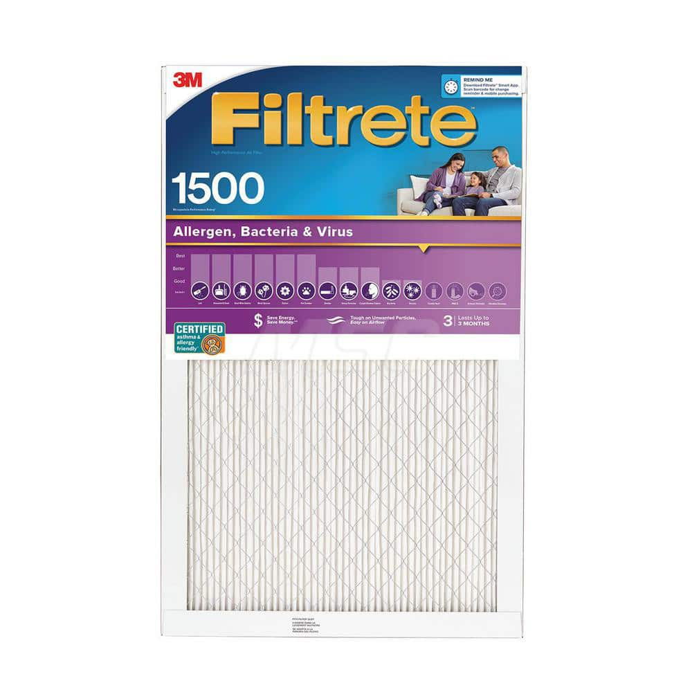 Pleated Air Filter: 20 x 30 x 1″, MERV 12, 90% Efficiency Polypropylene